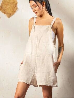Show me your mumu linen romper nwt